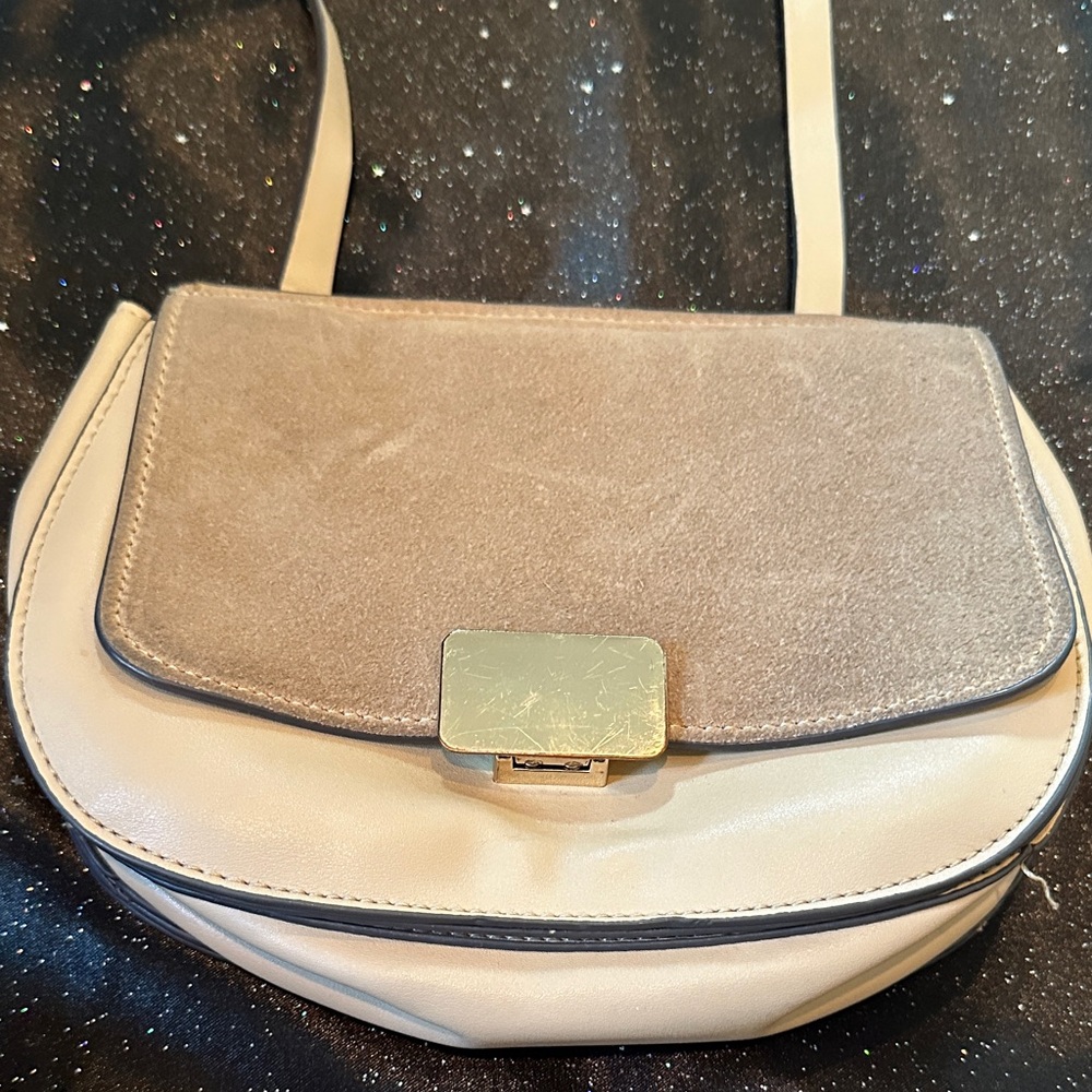 Elegant Taupe and Cream Women's Bag